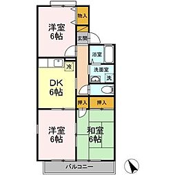 ベルハイム2 3DKの間取図画像