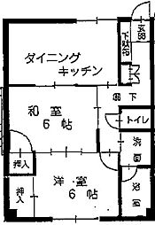 コーポひまわり 2DKの間取図画像