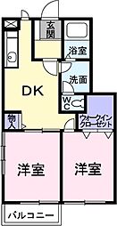 ア・ラ・モードオグラジ 2DKの間取図画像