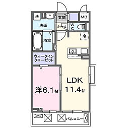 (仮称)東新井アパート 1LDKの間取図画像
