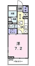 ブリエメゾン 1Kの間取図画像