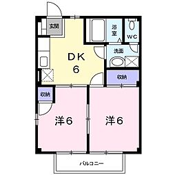ソレーユ大在 2DKの間取図画像