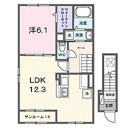 ビオラ徳山 1LDKの間取図画像