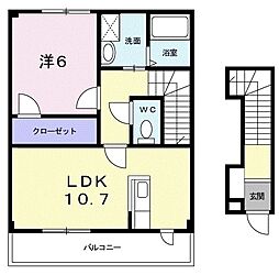 イノセントエンジェル 1LDKの間取図画像