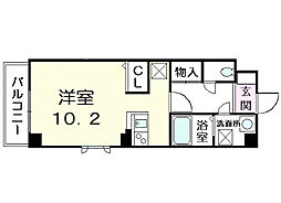 カーネリアンコート.T・S ワンルームの間取図画像