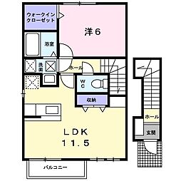 クレメント 1LDKの間取図画像