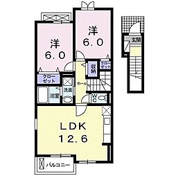カーサデファミリオ2 2LDKの間取図画像