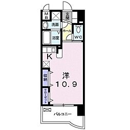 アクアルーチェ 1Kの間取図画像