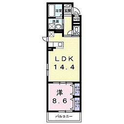 ブルーム 1LDKの間取図画像