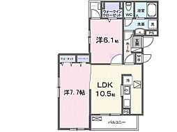 メゾンボヌール 2LDKの間取図画像