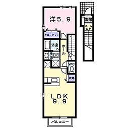 エスターブレC棟 1LDKの間取図画像