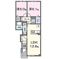 インテルノ イースト 2LDKの間取図画像