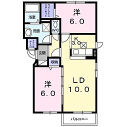 ラフィナート・2 2LDKの間取図画像