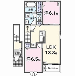 ベル ヴィータI 2LDKの間取図画像