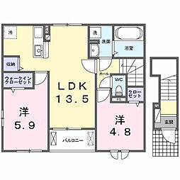 フォックス ゲート S 2LDKの間取図画像