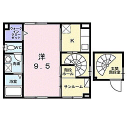 サンシャイン ヴィラ 1Kの間取図画像