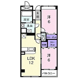 シャンクレール清瀬 2LDKの間取図画像