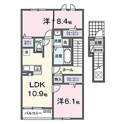 CAMELLiA(カメリア)1 2LDKの間取図画像