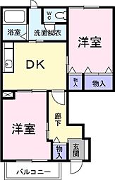 パシオンアミーゴ 2DKの間取図画像