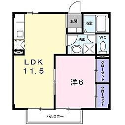 エステートハイツ 1LDKの間取図画像