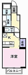 エスターブレA棟 ワンルームの間取図画像