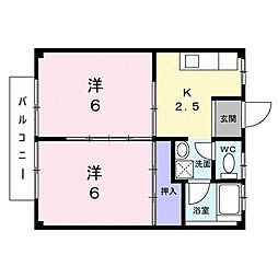 ハイツ副島 2Kの間取図画像