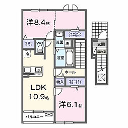 グランベルガーデン 2LDKの間取図画像