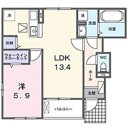プロムナード大神II 1LDKの間取図画像