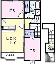 シリアス21B 2LDKの間取図画像