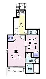 グリーンライフ 1SKの間取図画像