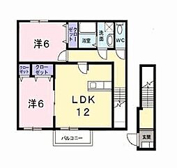 エクセルハウス 2LDKの間取図画像