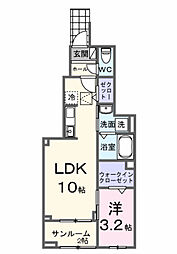 ララ シャングリラ 1LDKの間取図画像