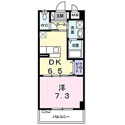 Hanaティアラy・m 1DKの間取図画像