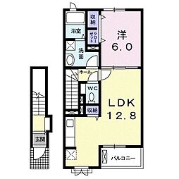 レジデンスさくら台H 1LDKの間取図画像