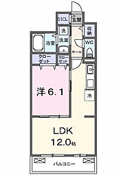 ベル ブライト 1LDKの間取図画像