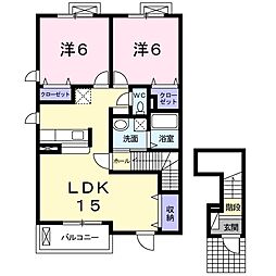 デュールリアン 2LDKの間取図画像