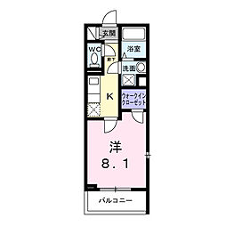 カネコハイツ 1Kの間取図画像