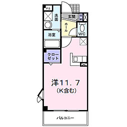 クロスロード ワンルームの間取図画像