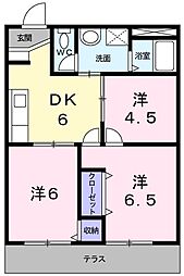 シティハイツあおき 3DKの間取図画像