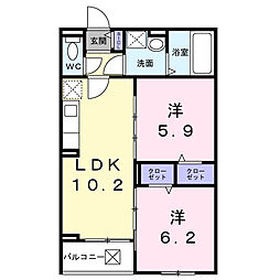 アルストロメリアV 2LDKの間取図画像