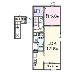 仮)シェーネ東原 1LDKの間取図画像