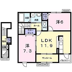 未来2 2LDKの間取図画像