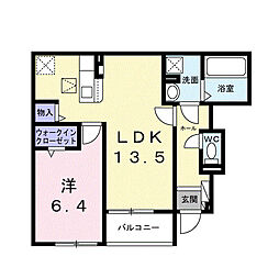 奈良市朱雀3丁目アパート 1LDKの間取図画像