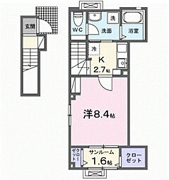 レガリア駅東 1Kの間取図画像