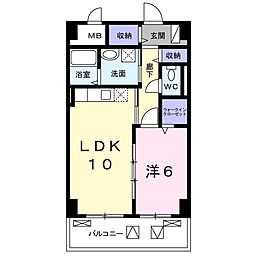グランシュトラーセU21 1LDKの間取図画像