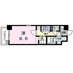 アルドール庚午 1Kの間取図画像