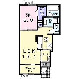 タイセイパレスB 1LDKの間取図画像