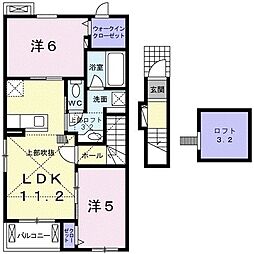 フォーリスト1 2LDKの間取図画像