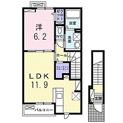 プルミエール 春 I 1LDKの間取図画像