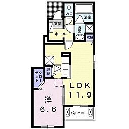 クレアンジュニーナ2 1LDKの間取図画像